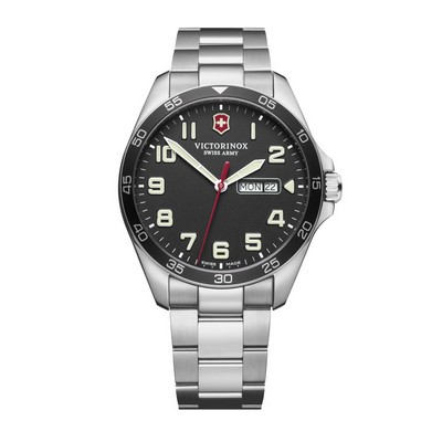 Swiss Army Fieldforce Black Dial, Stainless Steel Bracelet