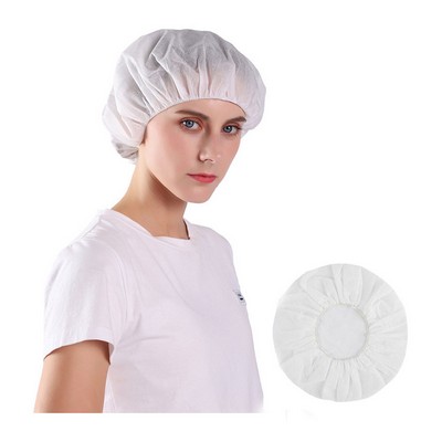 White Disposable Non-Woven Caps