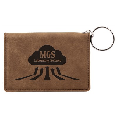 Laserable Leatherette Id Holder - Dark Brown