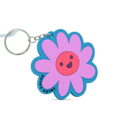 Cartoon Flower Shape Soft PVC Customized Keychain