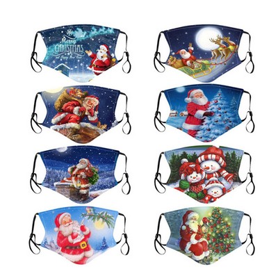 Kids Reusable Christmas Face Mask With Pocket For Filter