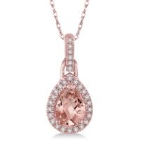 Jilco Inc. Pear Shaped Morganite Necklace