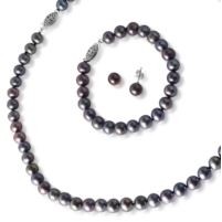 Jilco Inc. Black Freshwater Pearl Set