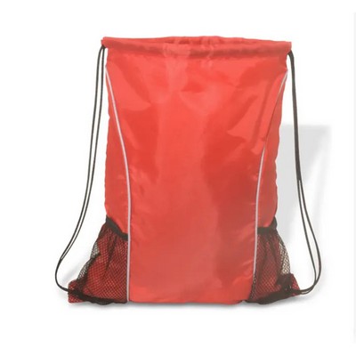 Drawstring Backpack With Two Mesh Pockets