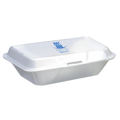 White Foam Hinged Clamshell Takeout and Delivery Food Service