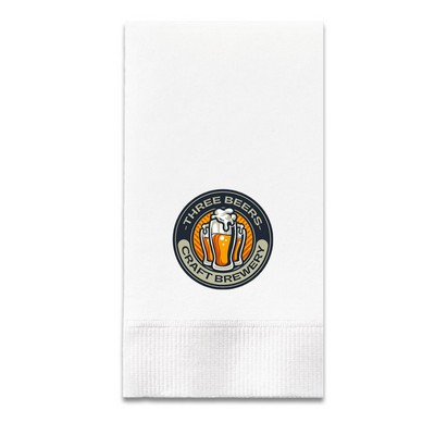 3 Ply White Dinner Napkin - 1/8 Fold, Digital