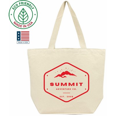 11 oz Cotton Canvas Made in USA Tote Bag - Eco Friendly Patriot Tote 18 x 14 x 6