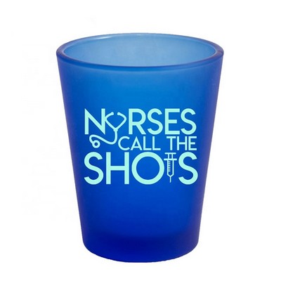 Customized Frosted Blue Shot Glass 1 75 Oz