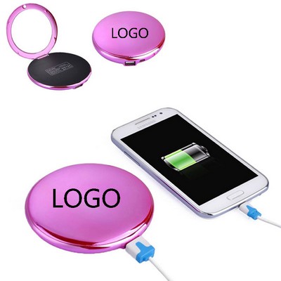 4000mAh Portable Compact Power Bank/Charger w/Makeup Mirror