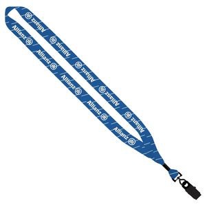 ¾" Dye-Sublimated Lanyard w/Metal Crimp & Metal Bulldog Clip w/swivel