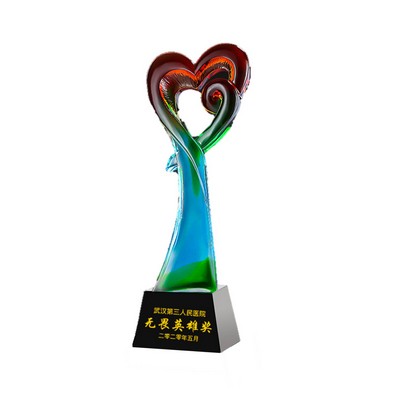 Creative Liuli Award Custom Glazed Crystal Glass Trophy