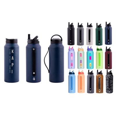 Elemental® 32oz Sport Insulated Stainless Steel Water Bottle w/ Drinking Spout and Straw