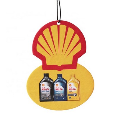 3.75" Die Cut Shape Custom Full Color Printed Air Freshener w/Fresh Ground Coffee Scent