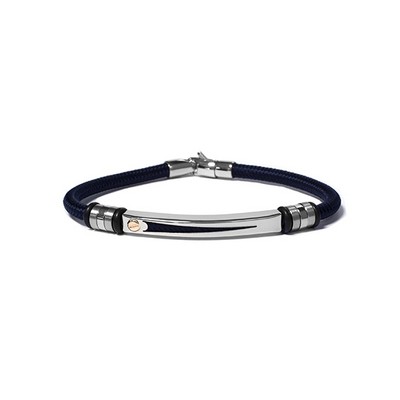 CJ Steelx "The Marco" Stainless Steel and Nautical Rope Bracelet - Blue