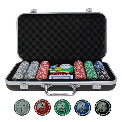 Complete Poker Set in Aluminum Case - 300 Chips