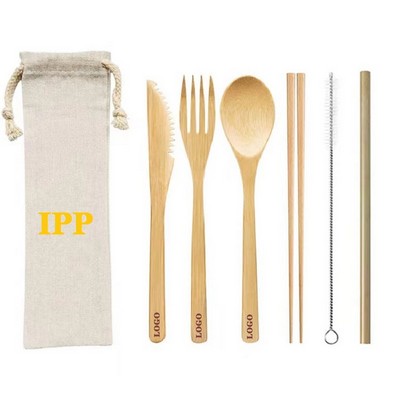 Bamboo Travel Cutlery Set