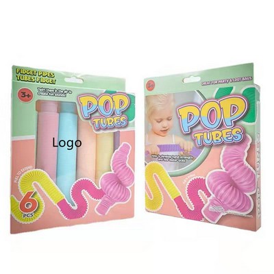 Pop Tubes Fidget Sensory Toy 6 PackStress Relief Toy