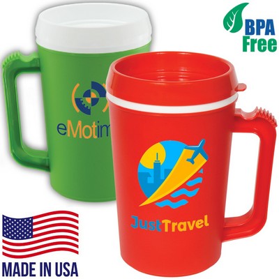 22 oz. BPA free Double Wall Insulated Mug w/ Lid