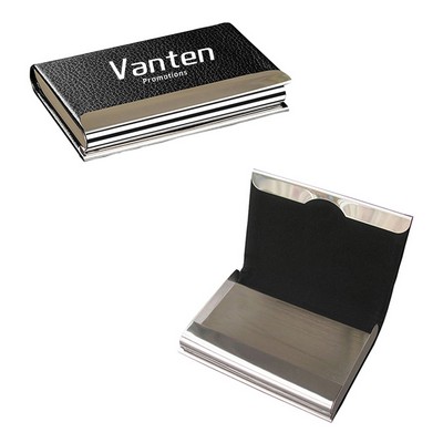 PU Leather & Metal Name Card Holder