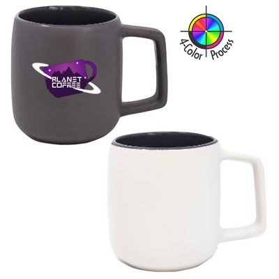 14 Oz. Spartan White-Gray Two-Tone Mug (4 Color Process)