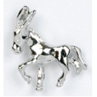 Silver Donkey Stock Casting Lapel Pin