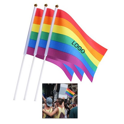 Hand Held Rainbow Flags