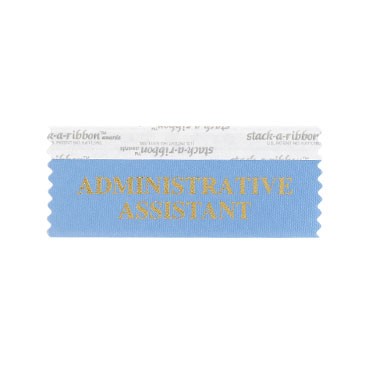 Administrative Assis Stk A Rbn Cornflower Ribbon Gold Imprint