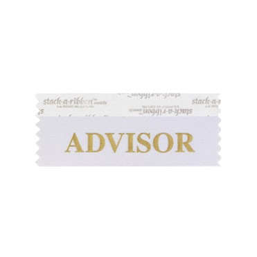 Advisor Stk A Rbn White Ribbon Gold Imprint