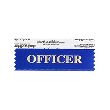 Officer Stk A Rbn Blue With Gold Imprint