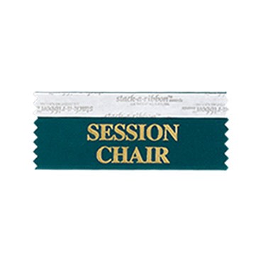 Session Chair Stk-A-Rbn Teal Ribbon Gold Imprint