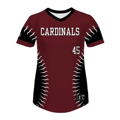 Holloway Girls' Freestyle™ Sublimated Short Sleeve Pin-Dot Softball Jersey