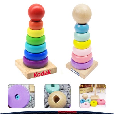 Wooden Rainbow Stacking Tower