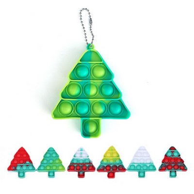 Christmas Tree Bubble Push Pop Keychain