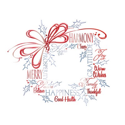 Wreath of Greetings Christmas Card