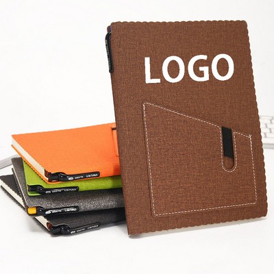 Hardcover Notebook With Pen Holder & Phone Pocket