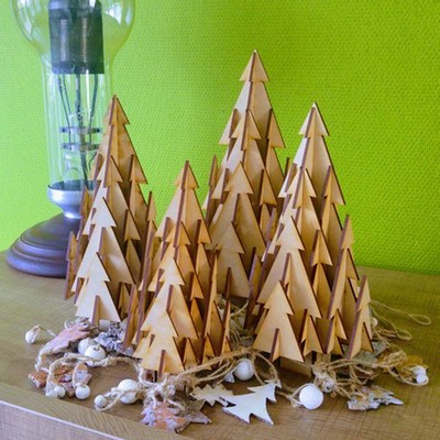 3D wooden puzzle-christmas tree forest ( excluded hanging banner )