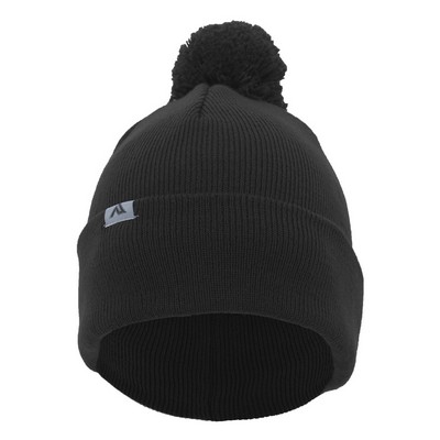 Pacific Headwear Knit Fold-Over Pom-Pom Beanie