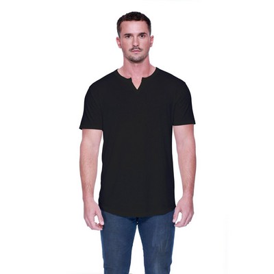 STAR TEE Men's CVC Slit V-Neck T-Shirt