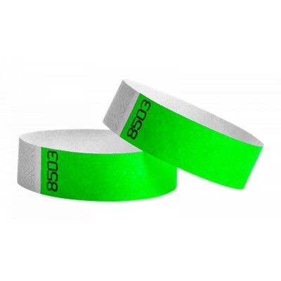 3/4" wide x 10" long - 3/4" Duplicate Numbered Tyvek Wristbands Printed 1/0