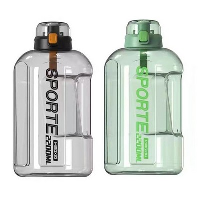 Large Capacity Plastic Sport Water Bottle with Straw Lid