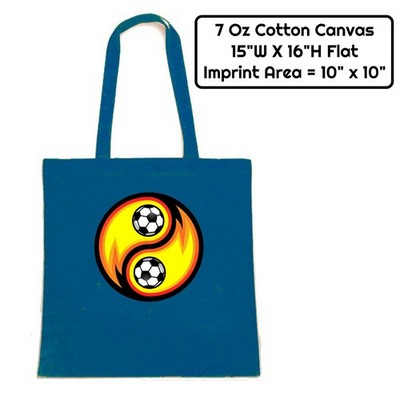 Full Sublimation 7 Oz Poly Canvas Tote Bag - 15" X 16"; Handle Length: 26"