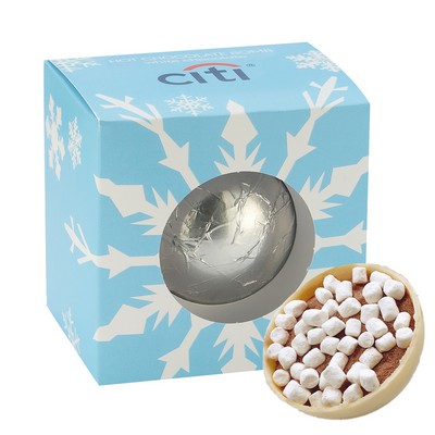 Hot Chocolate Bomb in Window Box - White Chocolate with Foil