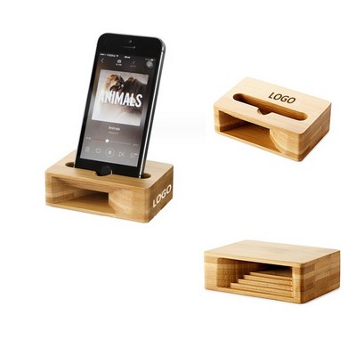 Wood Creative Cell Phone Stand With Sound Amplifier