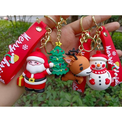 Christmas Snowman keychain,Santa Claus Snowman Xmas Key Ring Pendant Key Chains Car Pendant