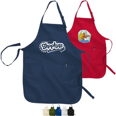 Full-Length Adjustable Apron with 2 Patch Pockets USA Decorated (22" x 30")