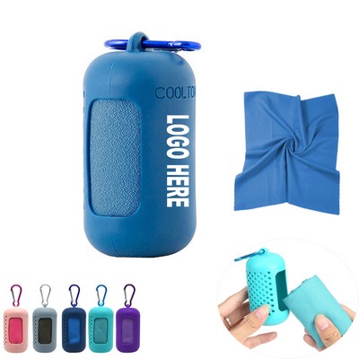 Portable Cooling Towel With Silicone Case