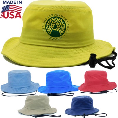 True American Made Taslan Bucket Hat w/Adjustable Drawstring