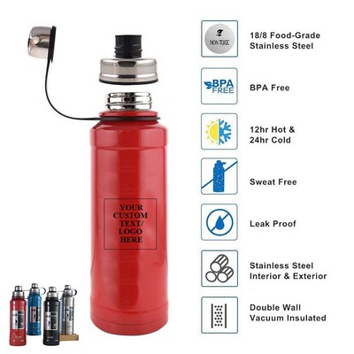 20 OZ Stainless Steel Water Bottle With Easy Carry Loop Handle