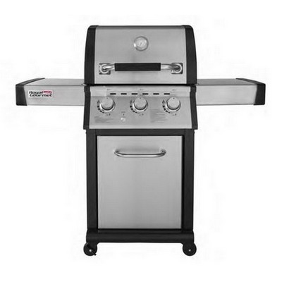 Keg Products Silver/Black 3-Burner Cabinet Style Gas Grill