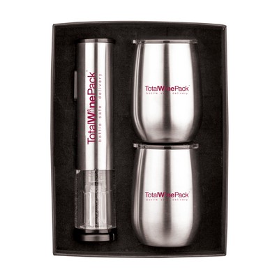 Rechargeable Wine Opener + Tumbler Set